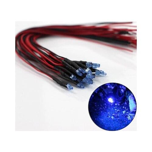 Evemodel 20pcs Pre Wired 1.9mm Diffused BLUE Led Lamp Light 12V ~ 18V NEW L1219DB model train 1/35 railway modeling
