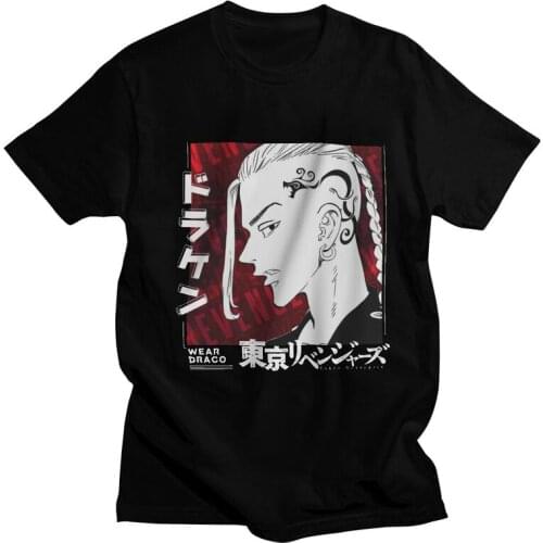 Fashion Draken Tokyo Revengers Tshirt Men Short Sleeve Manga Manjiro Sano Printed T Shirt Cotton T-shirt Harajuku Tee Tops Gift