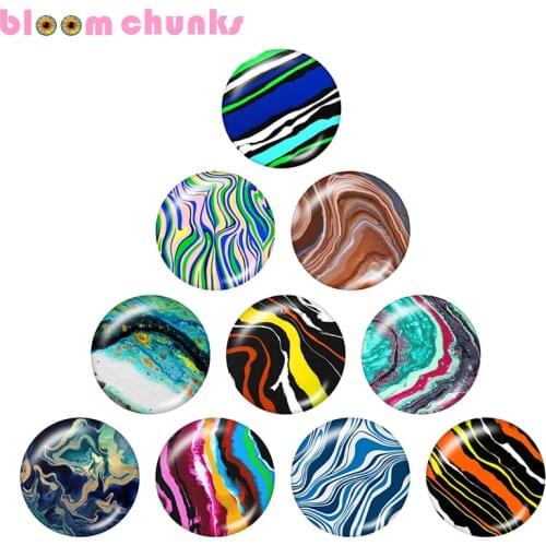 Stone stripes 10pcs mixed 12mm/18mm/20mm/25mm Round glass cabochon jewelry flat back Making findings A8754