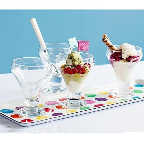 ICE CREAM cap 2 Pcs Bowl Glass Dish Kitchen Dishes Ice Cream Salad Dessert Yogurt Oats Crisp Cake Breakfast Bowls