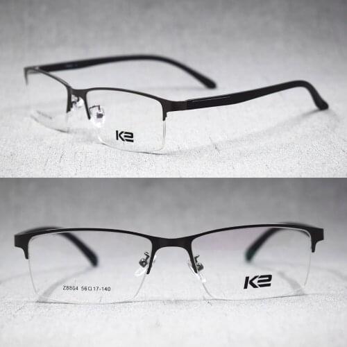 Men TR90 Lightweight Myopia Eyeglass Frames Alloy Half Rimless Metal Glasses Optical Brand New Spectacles Z8864