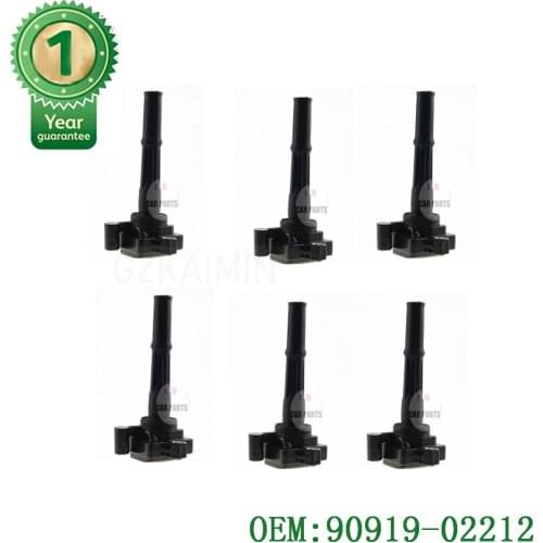 SET 6 PCS NEW Ignition Coil OEM 90919-02213 9091902213 90919-02212 9091902212 For Toyo-ta 4Runner T100 Tacoma Tundra 3.4L 5VZFE