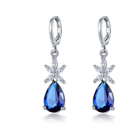 New Popular zircon earrings fashion drop-shaped earrings Woman Crystal from Swarovskis Simple Temperament Wild Anti-allergic