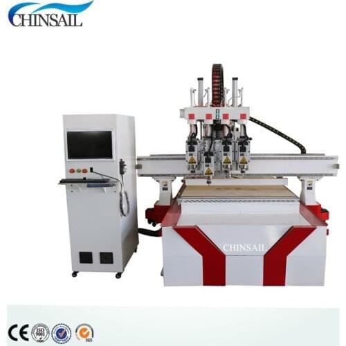 New designed Wood Aluminum Copper big cnc router 1325 with multi heads