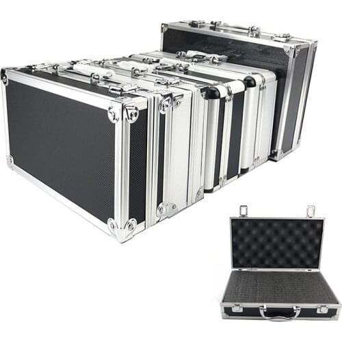 New Toolbox Portable Aluminum Tool Box Instrument Storage Case Handheld Impact Resistant Profile Toolbox With Lining Sponge