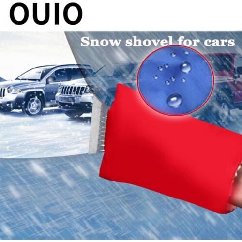 OUIO Car warm gloves ice snow shovel blade tool for Fiat 500 Opel Insignia Vectra c Suzuki Swift Sx4 Hyundai Ix35 Creta Nissan