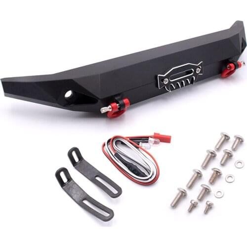 CNC Aluminum Alloy Front Bumper W/ Lights Sets For 1:10 Scale RC Toys Car TRX-4 Frame Chassis Match 324MM Wheelbase Body