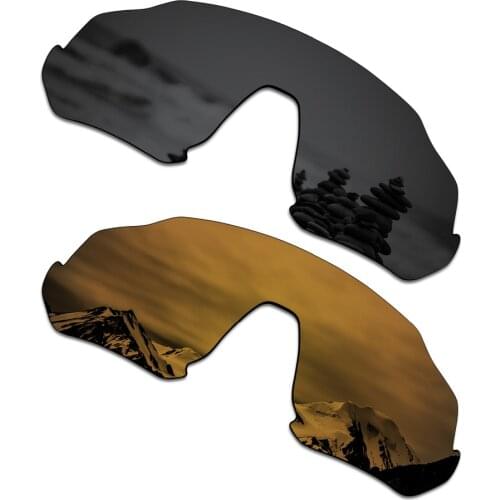 SmartVLT 2 Pieces Polarized Sunglasses Replacement Lenses for Oakley Flight Jacket Stealth Black and Bronze Gold