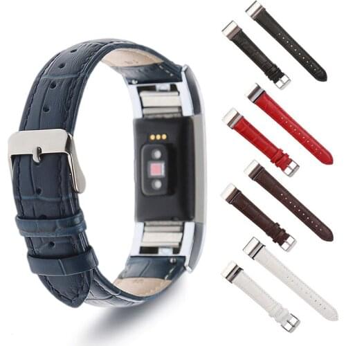 High Quality Genuine Leather Band For Fitbit Charge 2 Charge2 Replacement Watchbands pulsera Bracelet Strap With Steel Buckle