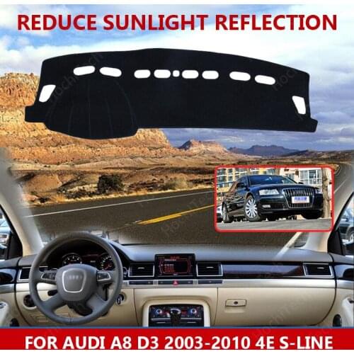 For Audi A8 D3 2003-2010 4E S-line Dashmats Car-styling Accessories Dashboard Cover Pad Carpet sunshade