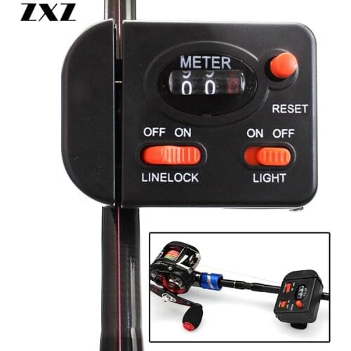 Fishing Length Line Counter Clip on Rod Gauge Depth Finder Tester Meter Digital Jigging 0-99.9M for Fisher On Equipped Fishing