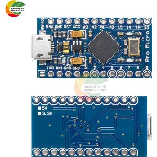 Pro Micro ATmega32U4 5V 16MHz Replace ATmega328 for Arduino Pro Mini with 2 Row Pin Header for Leonardo Mini Usb Interface