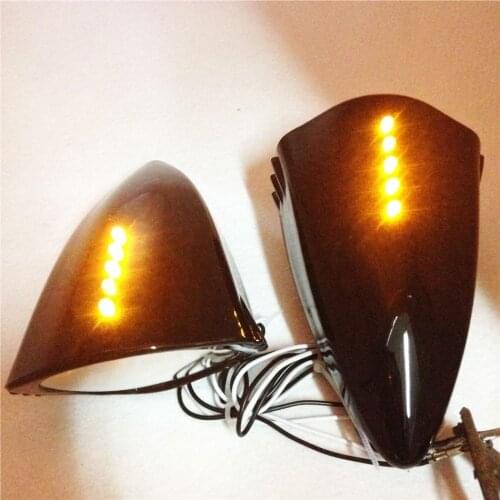 Motorcycle LED Turn Signal Integrated Side Rearview Mirrors For Suzuki Hayabusa GSX1300R GSX-R GSXR 600/750/1000 All Years