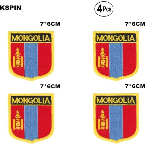 Mongolia Shiled Shape flag patches national flag patches for Cothing DIY Decoration
