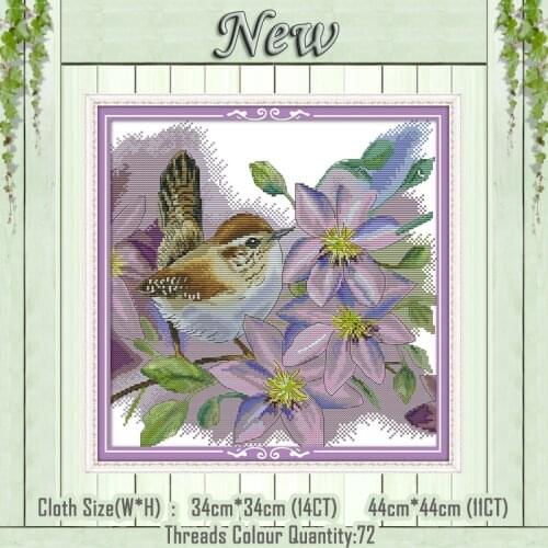 Branch bird flowers decor diy paintings counted printed on the canvas DMC 11CT 14CT kits Cross Stitch embroidery needlework Sets