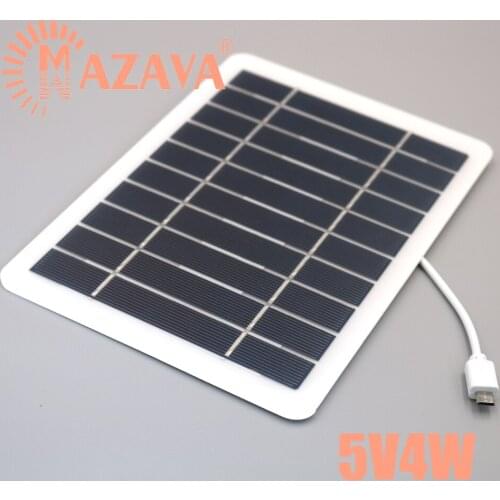 1Pcs 5V 4W Output Micro USB Solar Battery Charger Travel DIY Solar Charger Powerbank Outdoor Solar Panel 18650