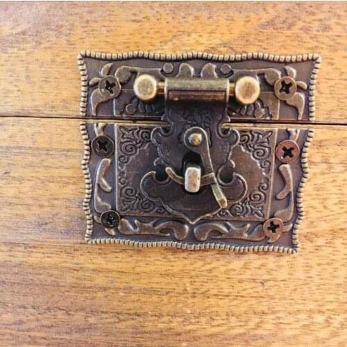 10pcs Retro Antique brass Decorative Jewelry Chest Wine Box Wooden Case Toggle Hasp Latch Catch Clasp Rectangle Square 51x43mm
