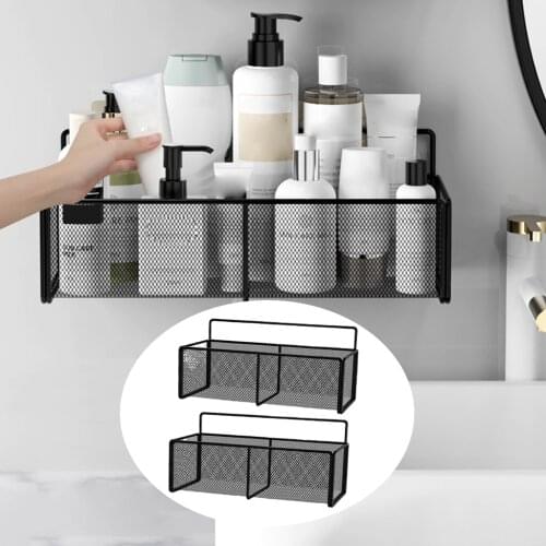 2-Pack Mesh Metal Shower Caddy Storage Rack Wall Mounted for Bathroom