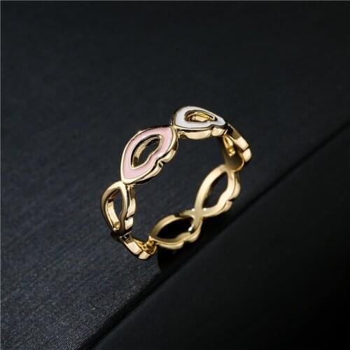 2021 New Fashion Gold Color Dripping Oil Rings For WomeN Girl Open Design Hollow lips Ring Wholesale Female Party Jewelry