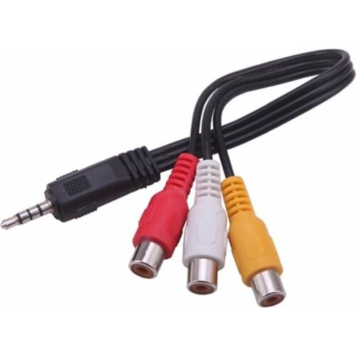 3.5mm Mini AV Male to 3RCA Female M/F Audio Video Cable Stereo Jack Adapter Cord