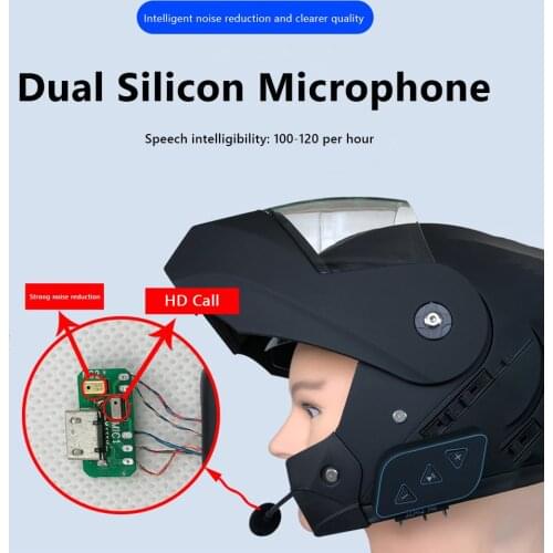 A8 Motorcycle Helmet Headsets Bluetooth-compatible 5.0 Intercom Call Motorbike Stereo BT Wireless Communication Headphone
