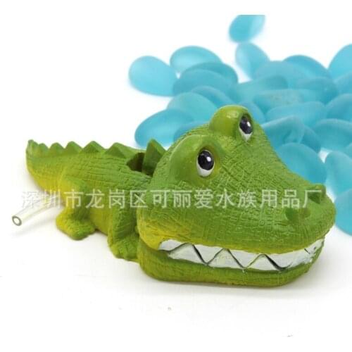 Fish Tank Landscaping Resin Crafts Animal Ornaments Pneumatic Products Can Be Connected with Oxygen Pump Bubble Crocodile