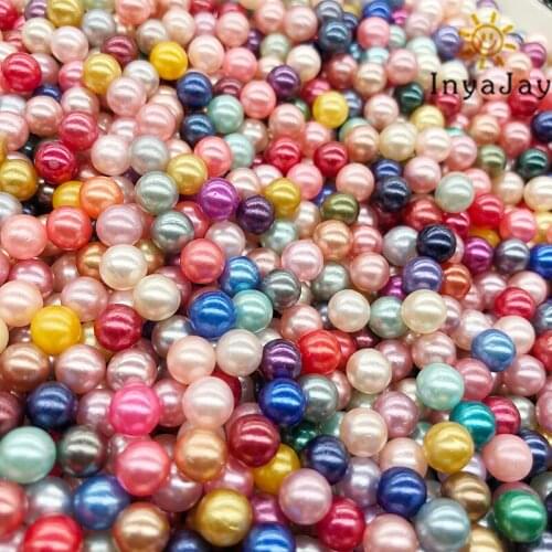 200pcs 6mm No Holes Imitation Pearl Beads Loose Round Beads For DIY Making Home Decoration Scrapbooking Jewelry Garment Bags