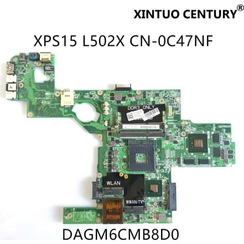 CN-0C47NF 0C47NF C47NF For Dell XPS 15 L502X Laptop Motherboard DAGM6CMB8D0 N12P-GE-A1 GT525M Video card 1GB 100% tested working