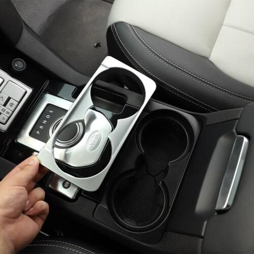 For Land Rover Discovery 4 2010-2016 ABS Black Wood Grain Car Front Drain Cup Holder Decorative Cover Trim Parts Car Accessories