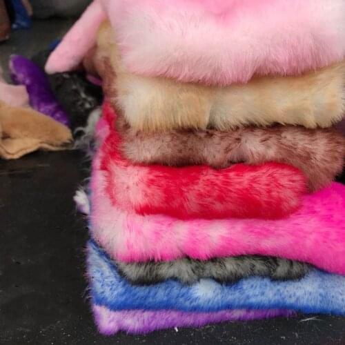 Two color imitation Rex rabbit faux fur fabric white dyeing thick fur fabric diy sewing materials for Garment Homedecor 50x160cm