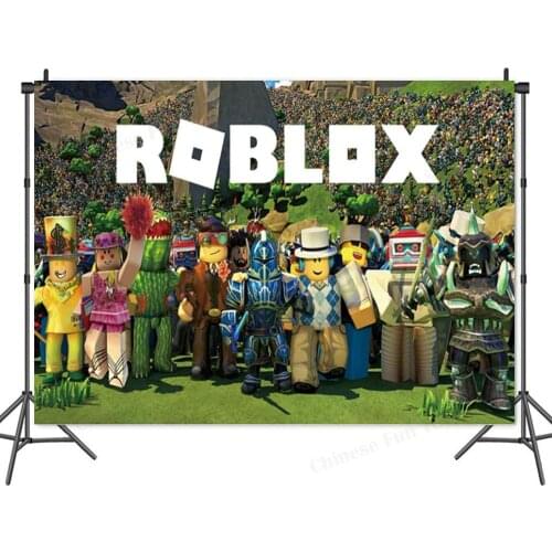 Roblox Happy Birthday Backdrop Curtain Kids Boys Girls Game Theme Party Background Cloth DIY Party Supplies Decoration