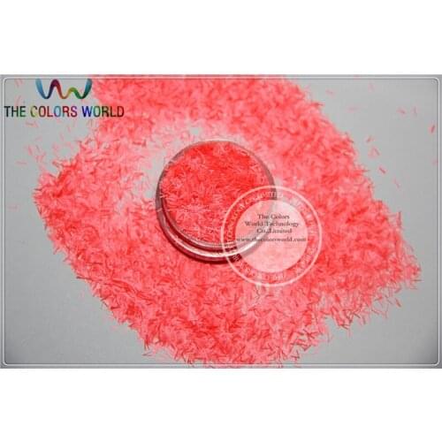 BN-8 Strip short bar shape solvent resistant Neon Salmon Pink color Glitter for Nail Art and DIY supplies1pack=50g