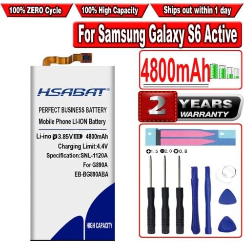 HSABAT EB-BG890ABA 4800mAh Battery for Samsung Galaxy S6 Active G890A G870A Galaxy S6 Active LTE-A, SM-G890, SM-G890A