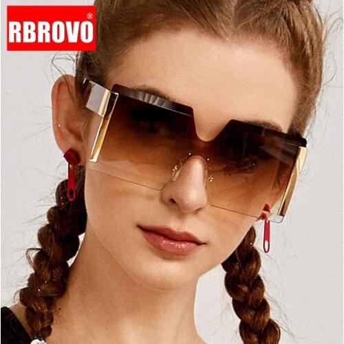 RBROVO Classic Women Sunglasses Siamese Oversized Sunglasses Women/Men Luxury Brand Design Sunglasses Women Retro Gafas De Mujer