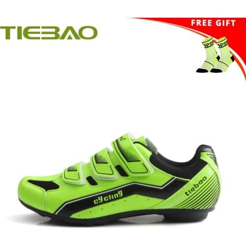 Tiebao Cycling Shoes Rubber Sole MTB Shoes for Men Reflective Non-lock Road Bike Shoes Women Racing Bicycle Sneakers Athletic