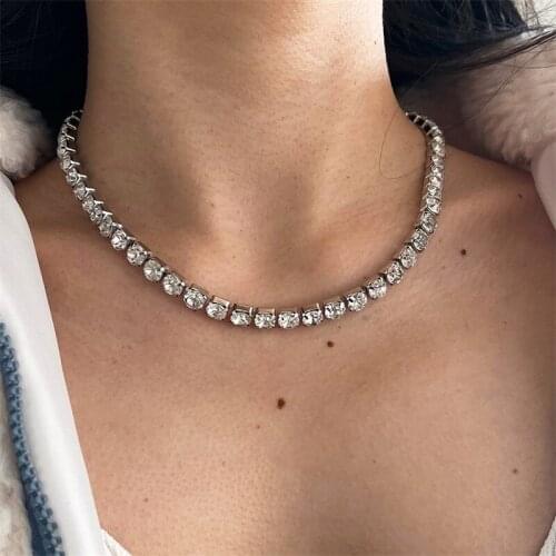 Fashion Jewelry Accessories Luxury Rhinestone Choker Necklace for Women Temperament Collar mujer Necklace Birthday Gifts