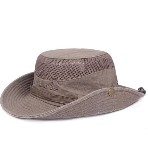 Bucket hat for men and women 100% cotton Breathable and comfortable Fishing cap summer Block the sun outdoors Belt decoration