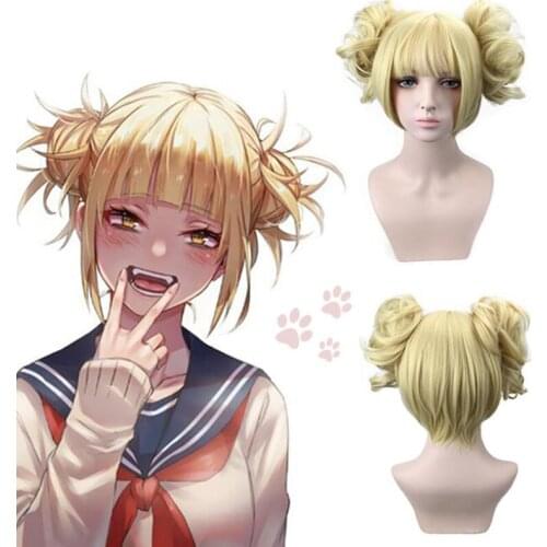 My Hero Academy Boku no Hero Academy Himiko Toga JK Head Wig Gold Cosplay Wig