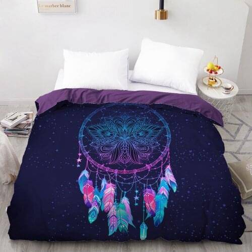 1PCS Duvet Cover,3D HD Printing Quilt Cover 240x220/200x200/140x200,Colorful Feather Dreamcatcher Bedding King/Double Drop Ship