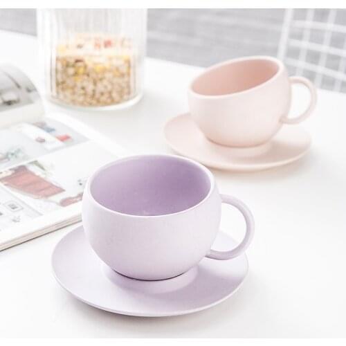 Nordic Luxury Creativity Saucer Ceramics Modern Solid Color Manual Eco Friendly Coffee Cup Reuseable Canecas Desktop ART EK50BD