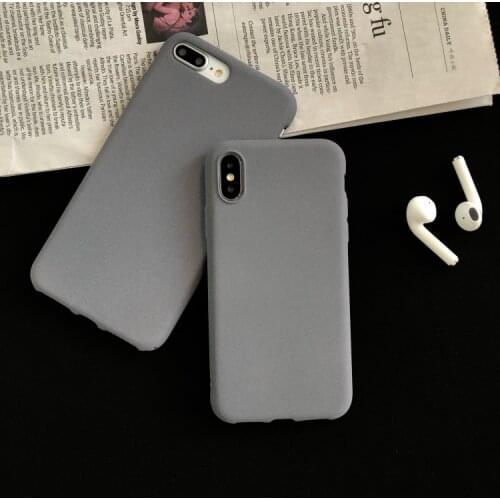 Gray Solid Color Phone Case For iphone 7 Plus 6S 6 7 8 Plus SE 2020 12 11 Pro XS Max XR X Silicone Cases Soft TPU Back Cover