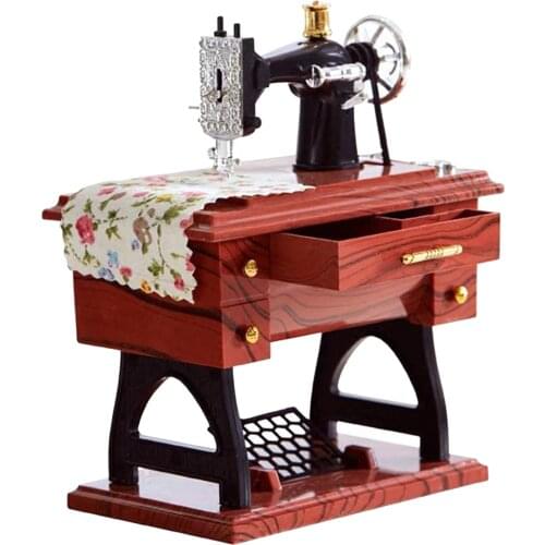 Sewing-Machine Music Vintage Hand-Cranked Mechanism Mini Musical Retro