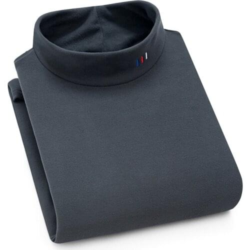 Fleece lining turtleneck Sweatshirt Sweater High-quality winter Plus velvet thickening keep warm Soft long sleeve fit