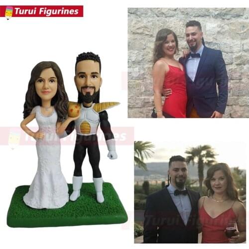 50th wedding anniversary cake topper 10th 20th 30th 40th 50th souvenir old couple figurines mini statue custom bobble head figur