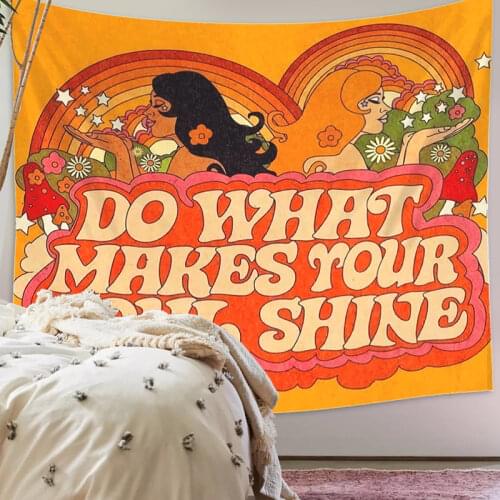 Vintage Wall Tapestry Hanging Colorful Decor Girls Dorm Roon Decoration Trippy Tapestry Psychedelic Hippie Decor Wall Hanging