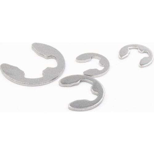100Pcs DIN6799 M2.5 M3 M4 M5 M6 M7 M8 304 Stainless Steel Circlip Sack Retainer E E-type Buckle-shaped Split Washers