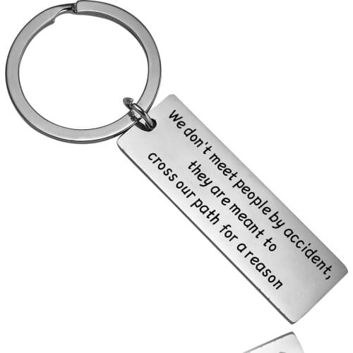12PC/Lot Stainless Steel Keychain Coworker Leaving Keyring Gifts Retirement Jewelry We Don't Meet People by Accident Key Rings