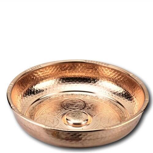 4 PCS 20 CM Copper Bath Bowl Handcrafted Embroidered Hand Made Ottoman Hamam