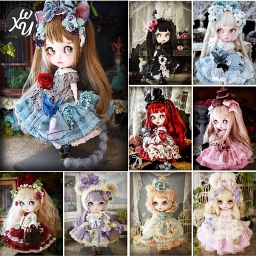 Diamond Painting Cartoon Doll DIY 5D Diamond Mosaic Cute Pretty Barbie Cross Stitch Rhinestone Sale Handmade Gift for Home Decor
