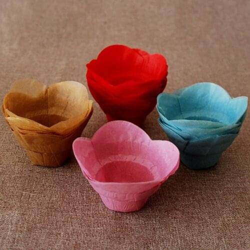 100pc Muffin cupcakes release oil paper cases wrapper 3cm lotus shaped liners sleeve party pastry baking mat tools cups molds